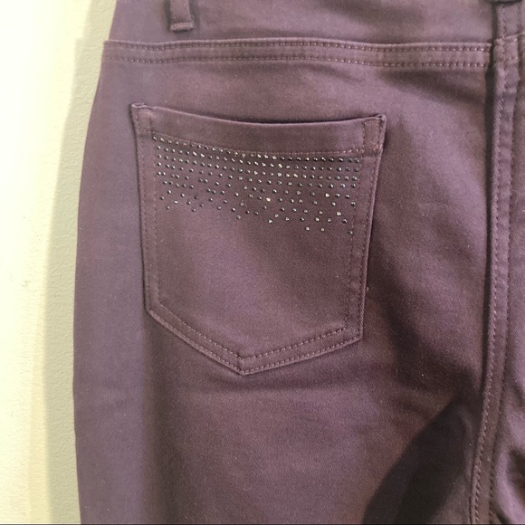 PER UNA Sz 12 Roma Rise Straight Luxe Feel Rhinestone Embellished Jeans - Picture 10 of 12